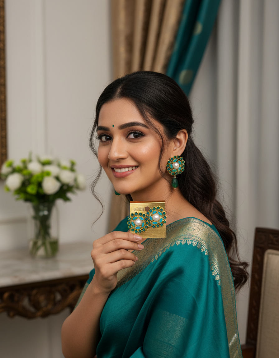 The Maya Turquoise & Emerald Heritage Earrings