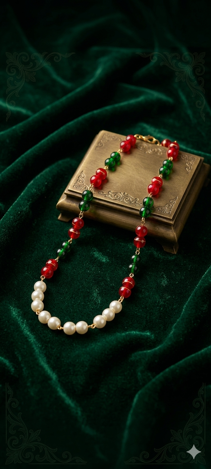 Regal Harmony Tri-Color Beaded Necklace