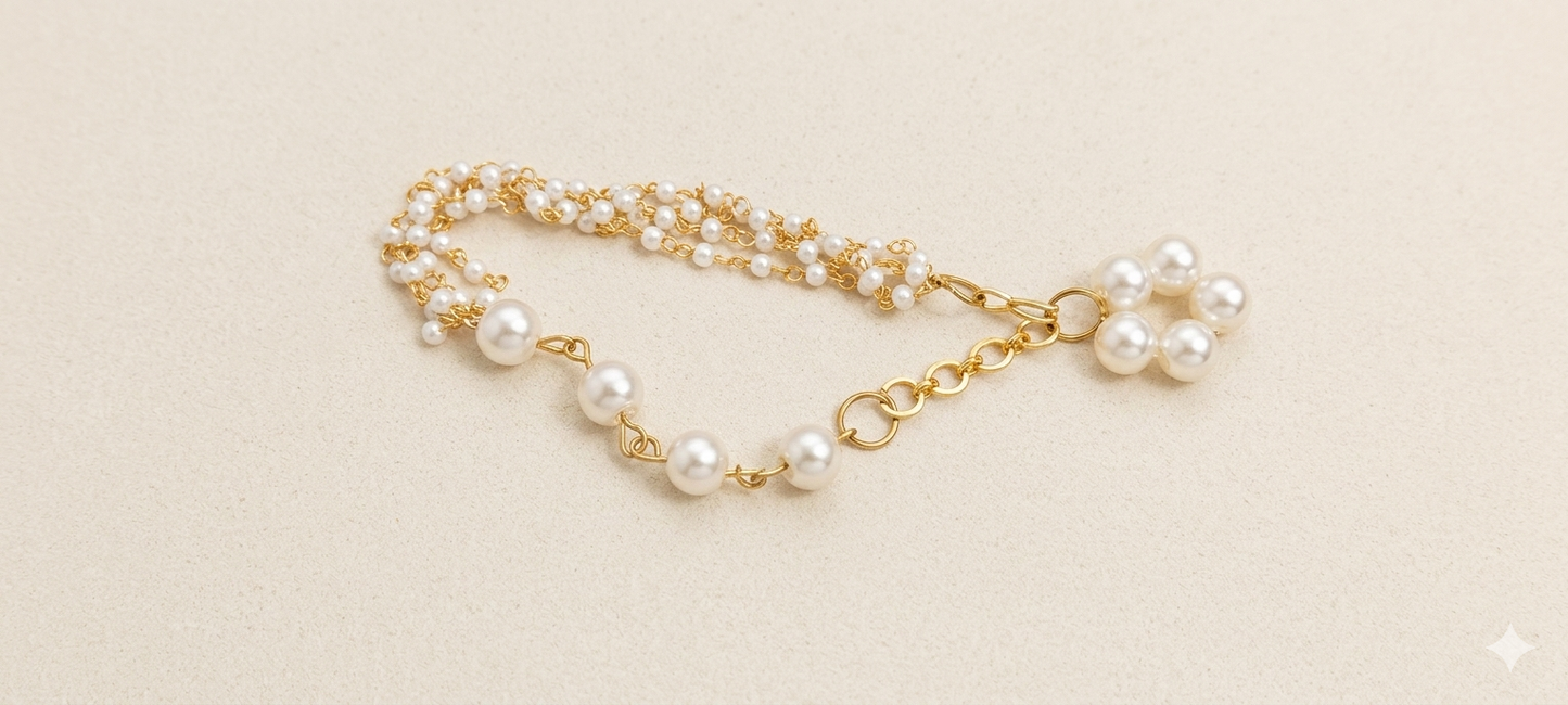 The Pearlescent Blossom Multi-Strand Bracelet