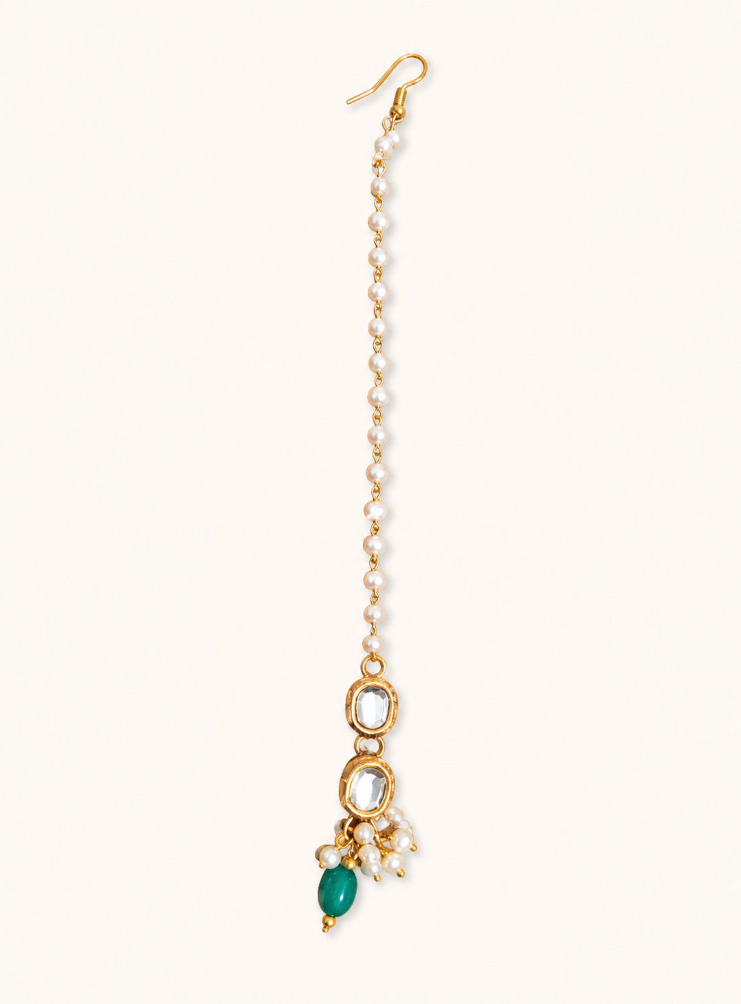 Emerald Pearl Kundan Maangtikka