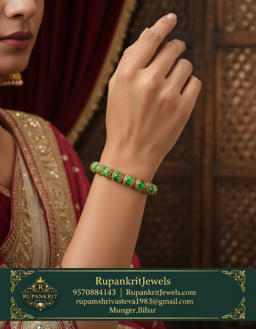 Verdant Elegance Beaded Bracelet