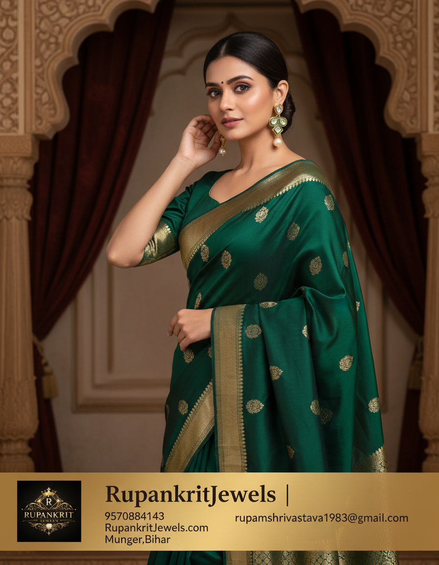 Emerald Pearl Kundan Drop Earrings