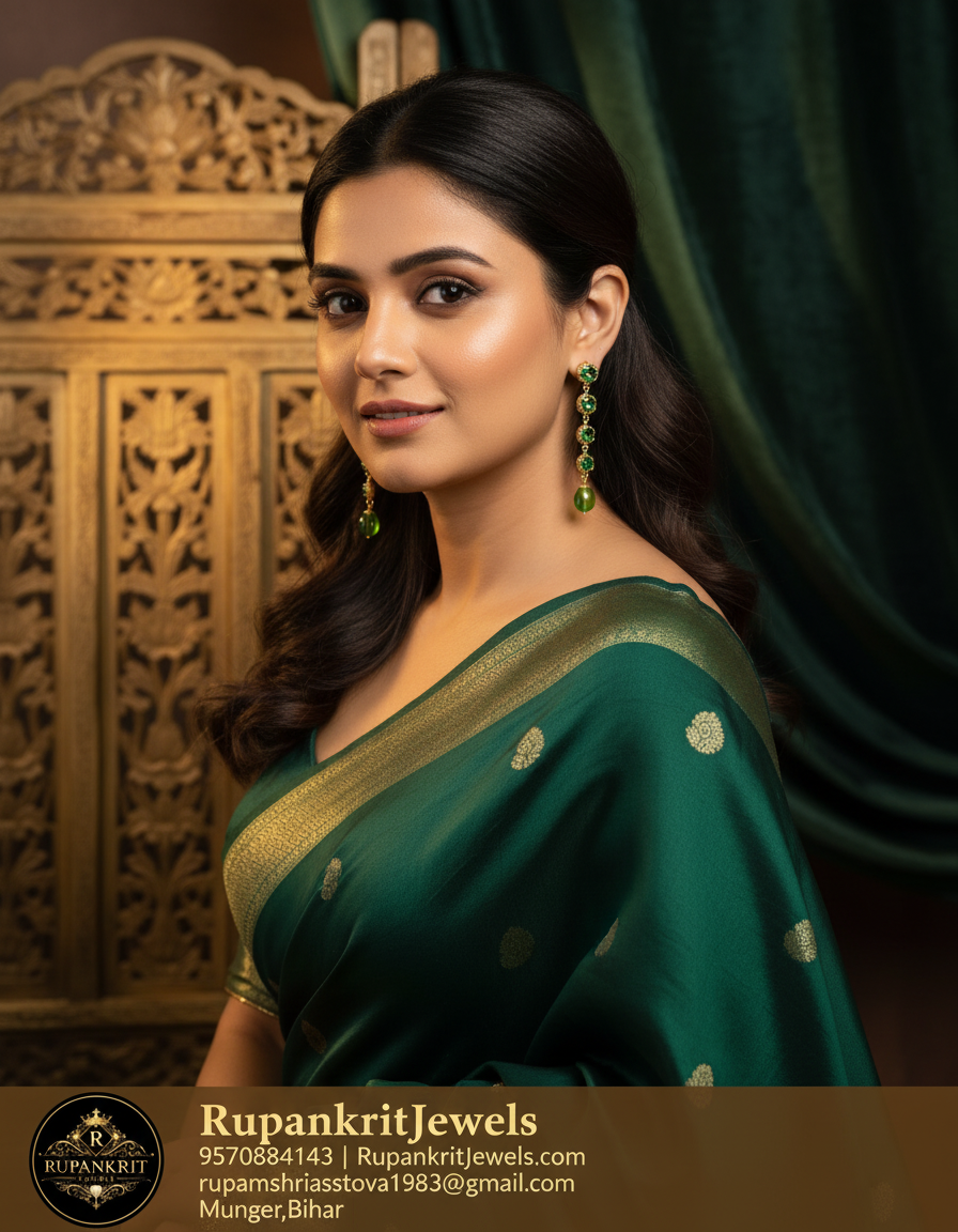 Emerald Green Crystal Drop Earrings