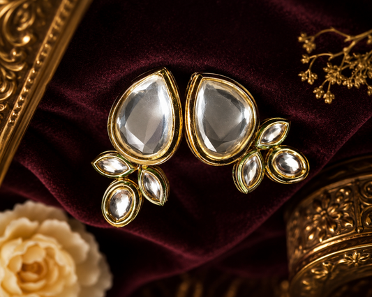 Elegant Kundan Drop Earrings