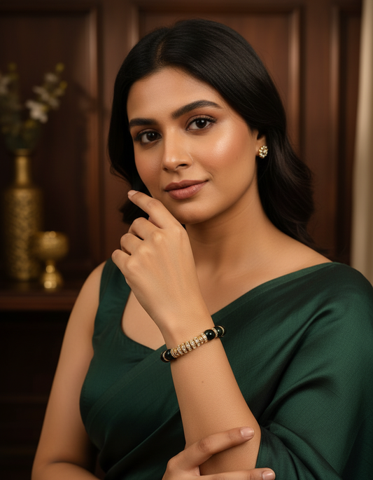 Royal Emerald Beaded Crystal Bracelet