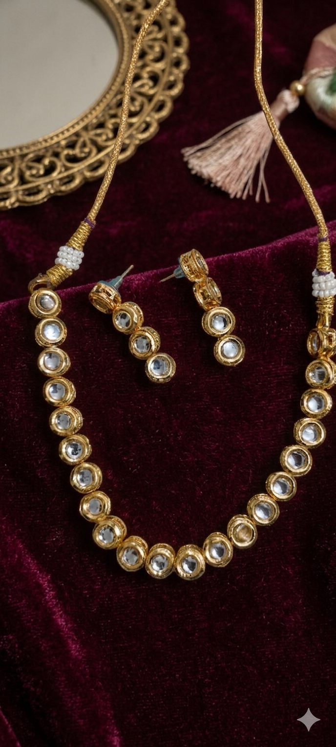 The Rajkumari Kundan Necklace & Earring Set