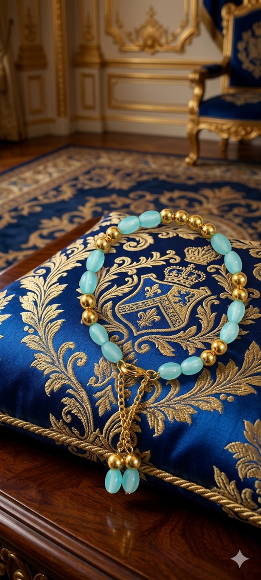 The Azure Royalty Beaded Tassel Bracelet