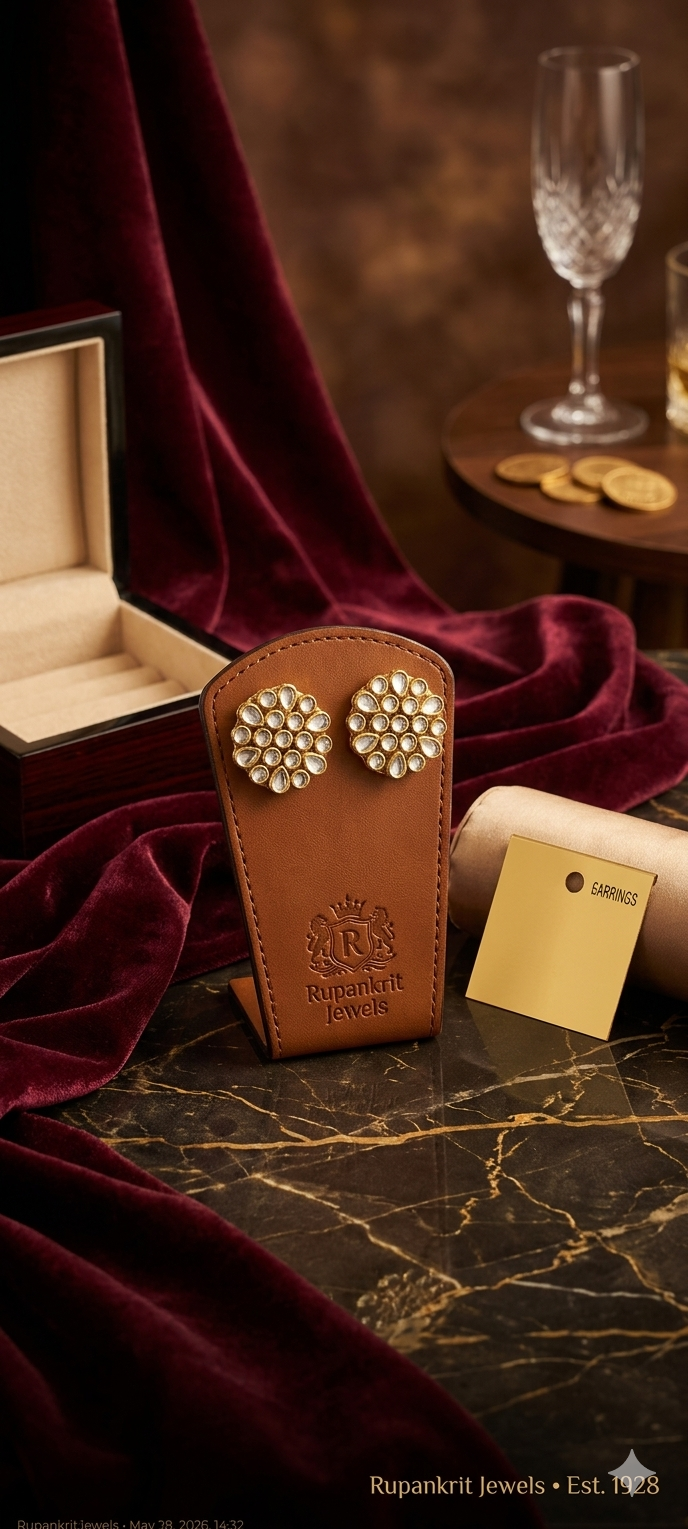 Exquisite Kundan Stud Earrings