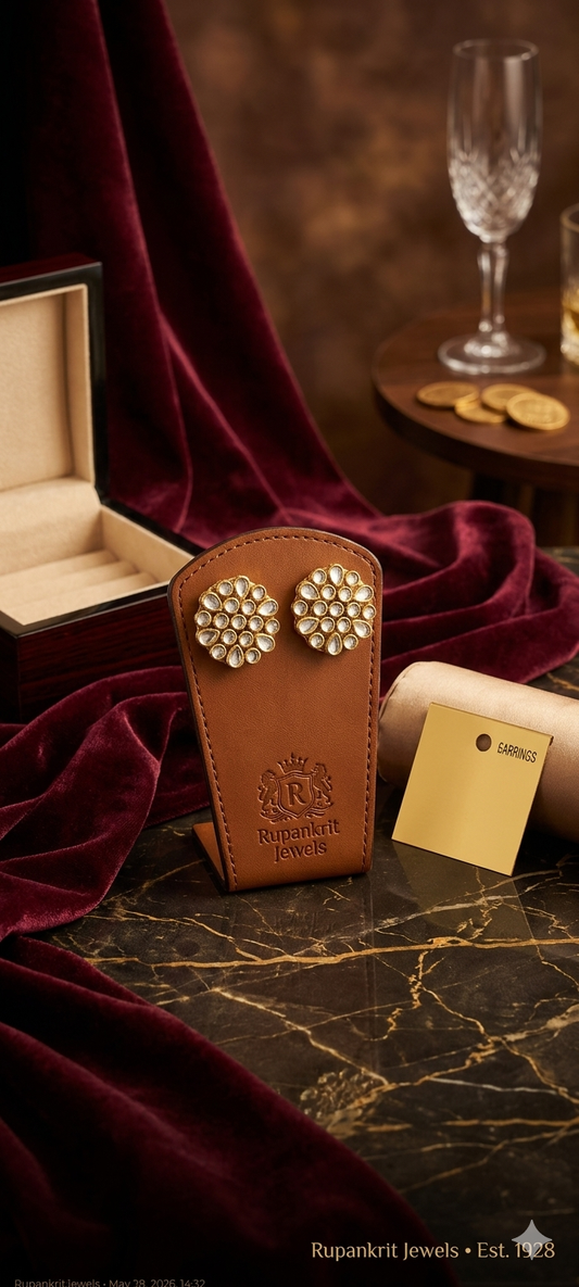 Exquisite Kundan Stud Earrings