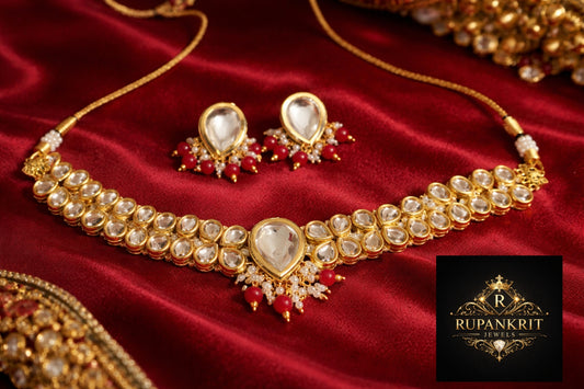 Royal Kundan Teardrop Choker Set