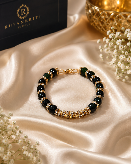 Royal Emerald Beaded Crystal Bracelet