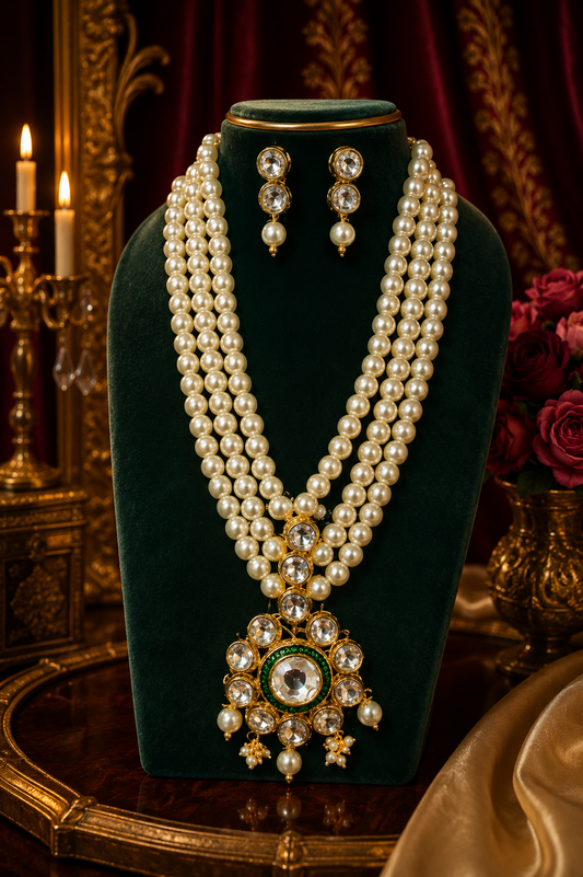 Royal Pearl & Kundan Rani Haar Set