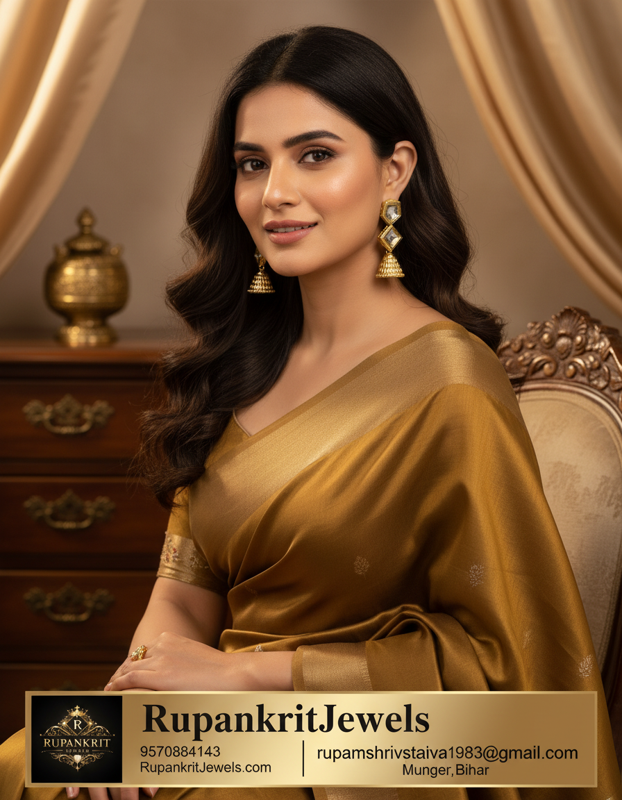 Royal Mirror Kundan Jhumki Earrings