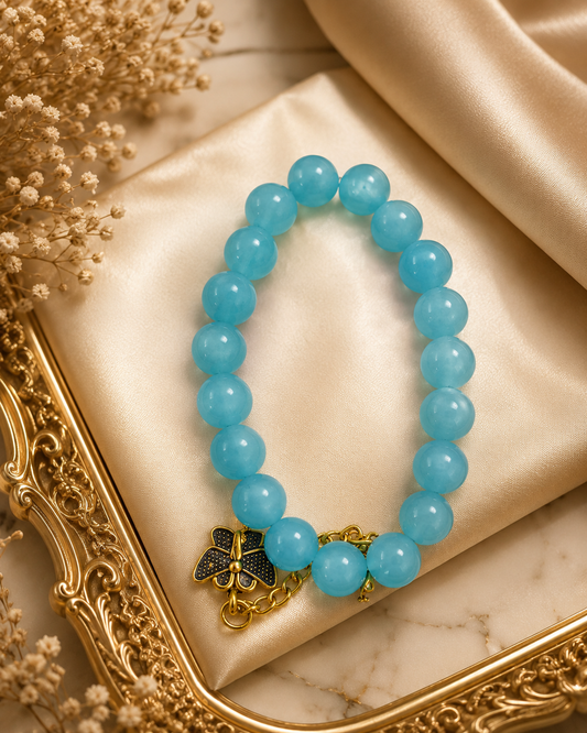 Aqua Bloom Butterfly Bracelet