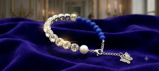 Majestic Crystal & Sapphire Blue Charm Bracelet