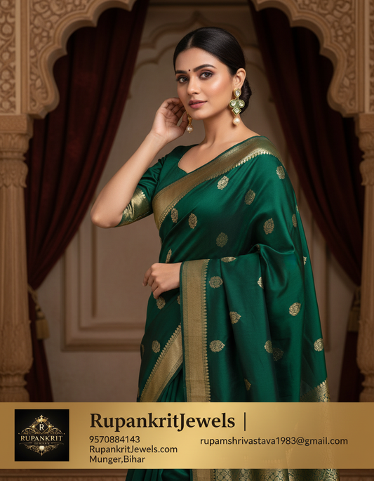 Emerald Pearl Kundan Drop Earrings